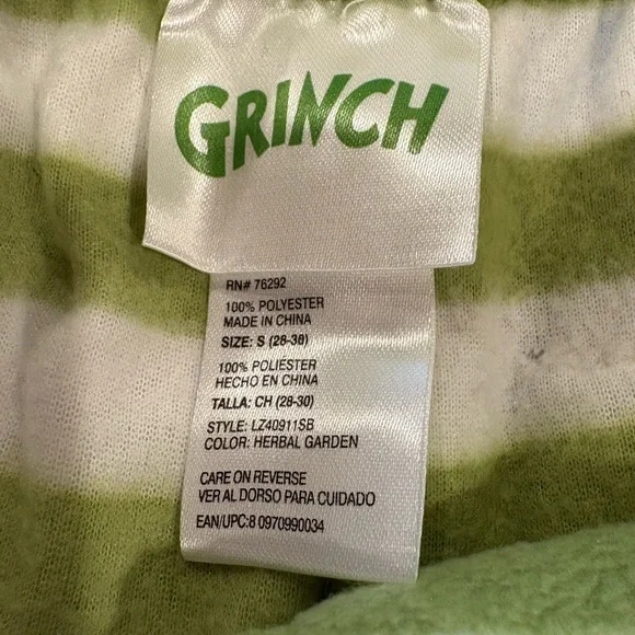 Jr. small Pajamas Set - Green and White, Grinch, UEC - Picture 4 of 8